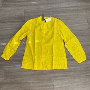 *NEW* J. Crew yellow eyelet button down size 6T